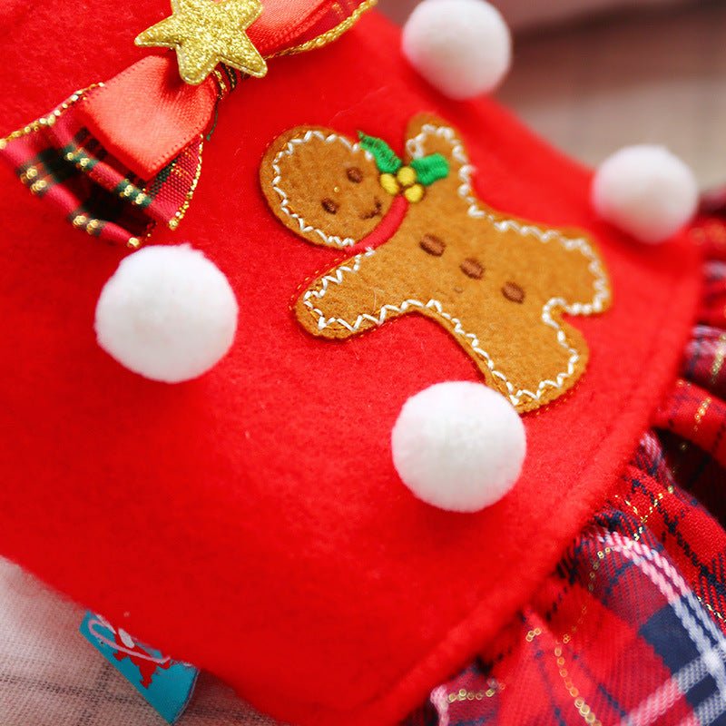 🎄 Abbigliamento Natalizio e di Capodanno per Cani – Vestito Rosso a Quadretti Elegante - Aky & Co.