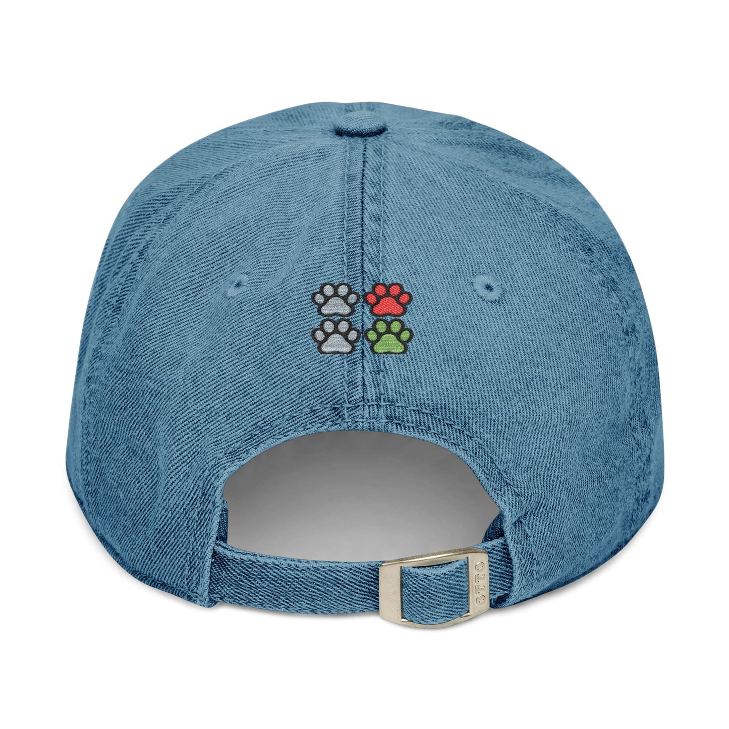 AKYCO Embroidered Denim Hat — Dog Logo Cap with Paw Accent - AKYCO
