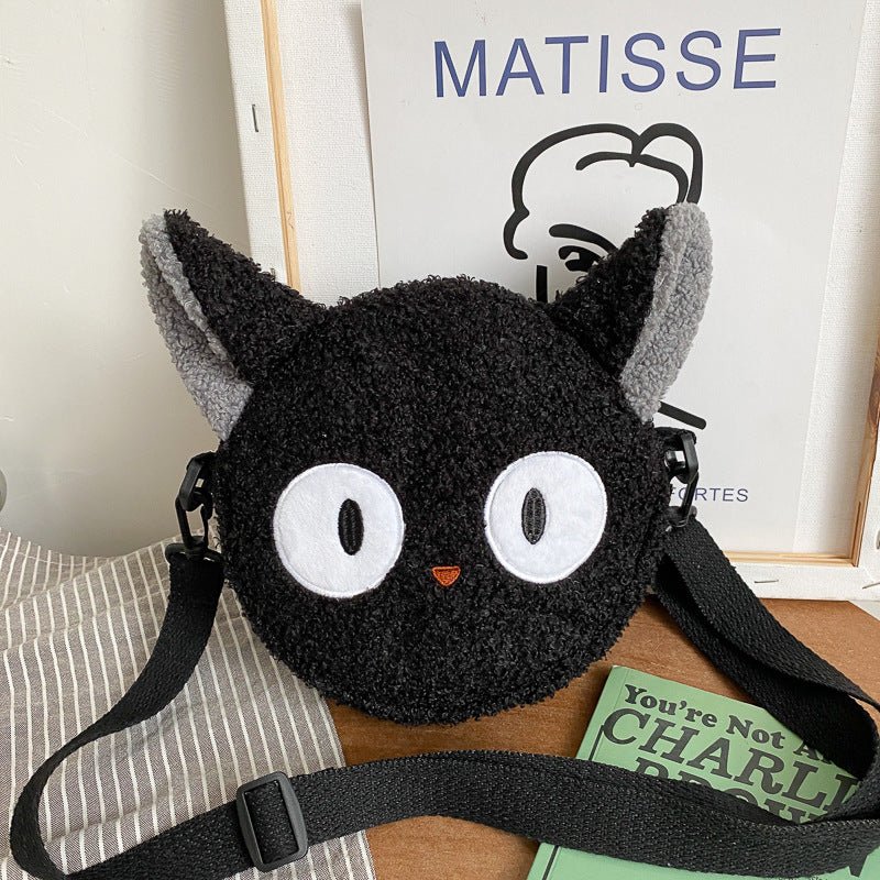 Borsa Donna Autunno/Inverno con Pupazzo - Tracolla Circolare in Peluche, Fashion Street Style - Aky & Co.