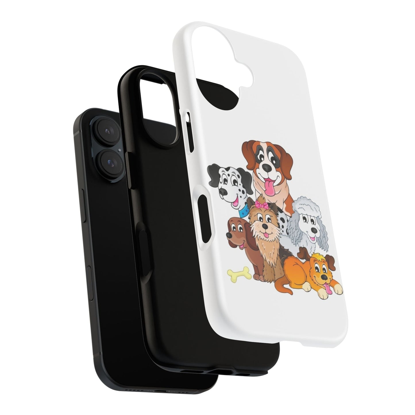 Custodia per iPhone 16 Pet Lover con Design Adorabile di Cani - Protezione Resistente e Supporto per Ricarica Wireless - Aky & Co.