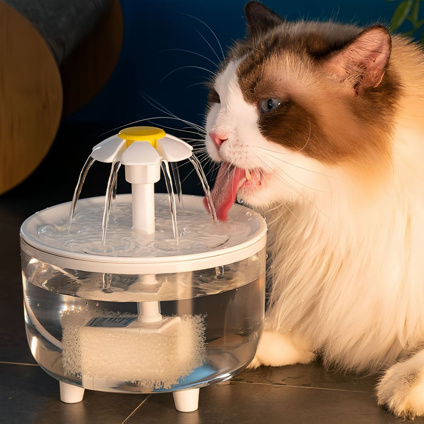 Fontana per animali domestici 1200ml – Dispenser d’acqua silenzioso con filtro a carbone attivo e alimentazione USB per gatti e cani - Aky & Co.