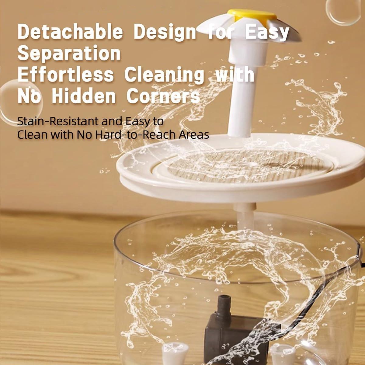 Fontana per animali domestici 1200ml – Dispenser d’acqua silenzioso con filtro a carbone attivo e alimentazione USB per gatti e cani - Aky & Co.