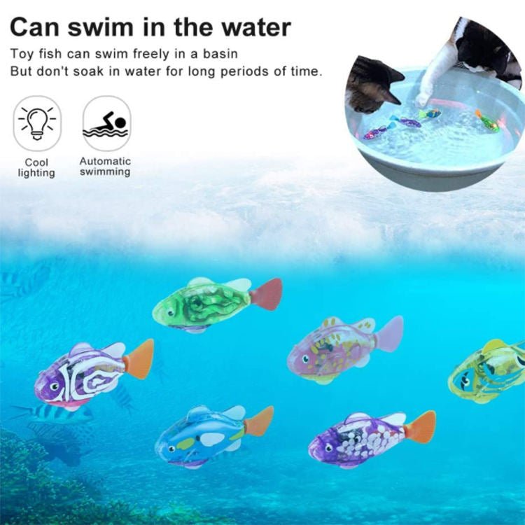 Giocattolo elettronico luminoso elettrico per pesci che nuotano, pesce robot, giocattolo per il bagnetto dei bambini - Aky & Co.