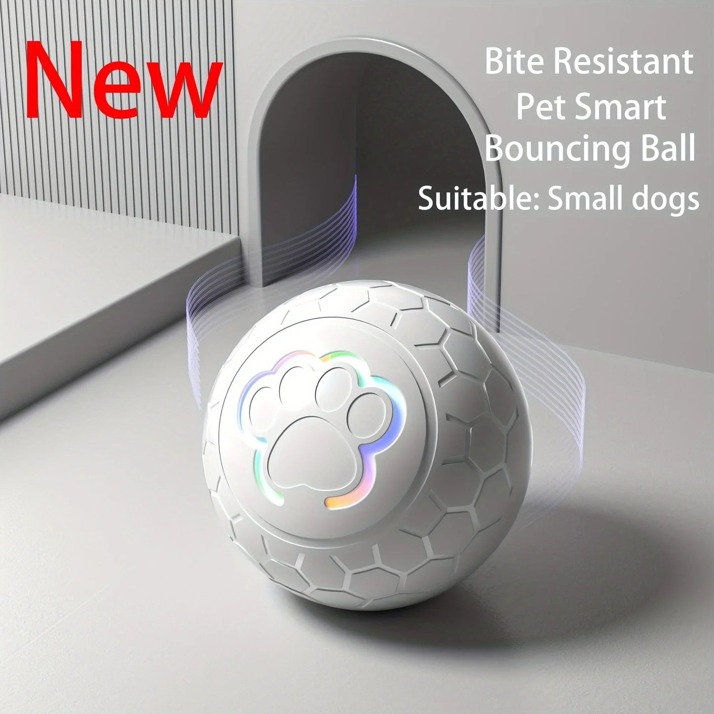 Palla Interattiva Ricaricabile per Cani e Gatti con Luci LED RGB - Giocattolo Stimolante e Resistente ai Morsi - Aky & Co.