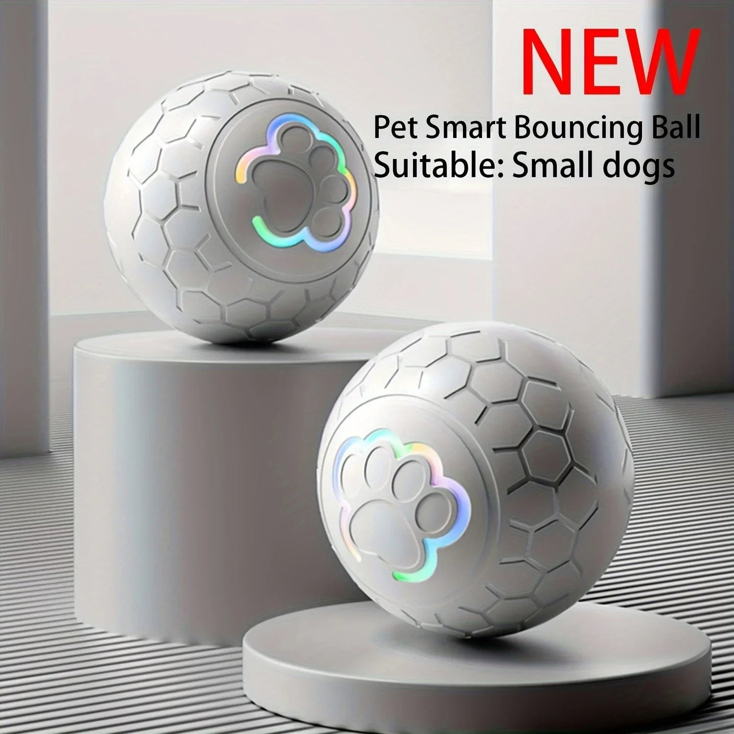 Palla Interattiva Ricaricabile per Cani e Gatti con Luci LED RGB - Giocattolo Stimolante e Resistente ai Morsi - Aky & Co.