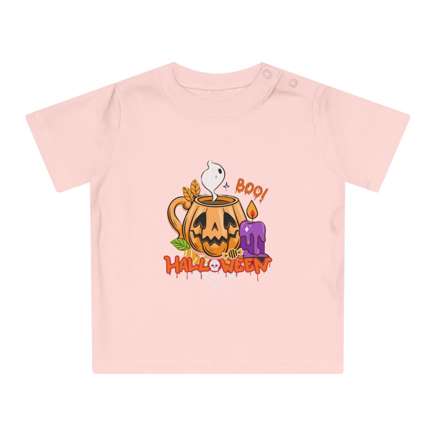 T-Shirt per Bambini di Halloween con Design di Zucca e Fantasma - Aky & Co.
