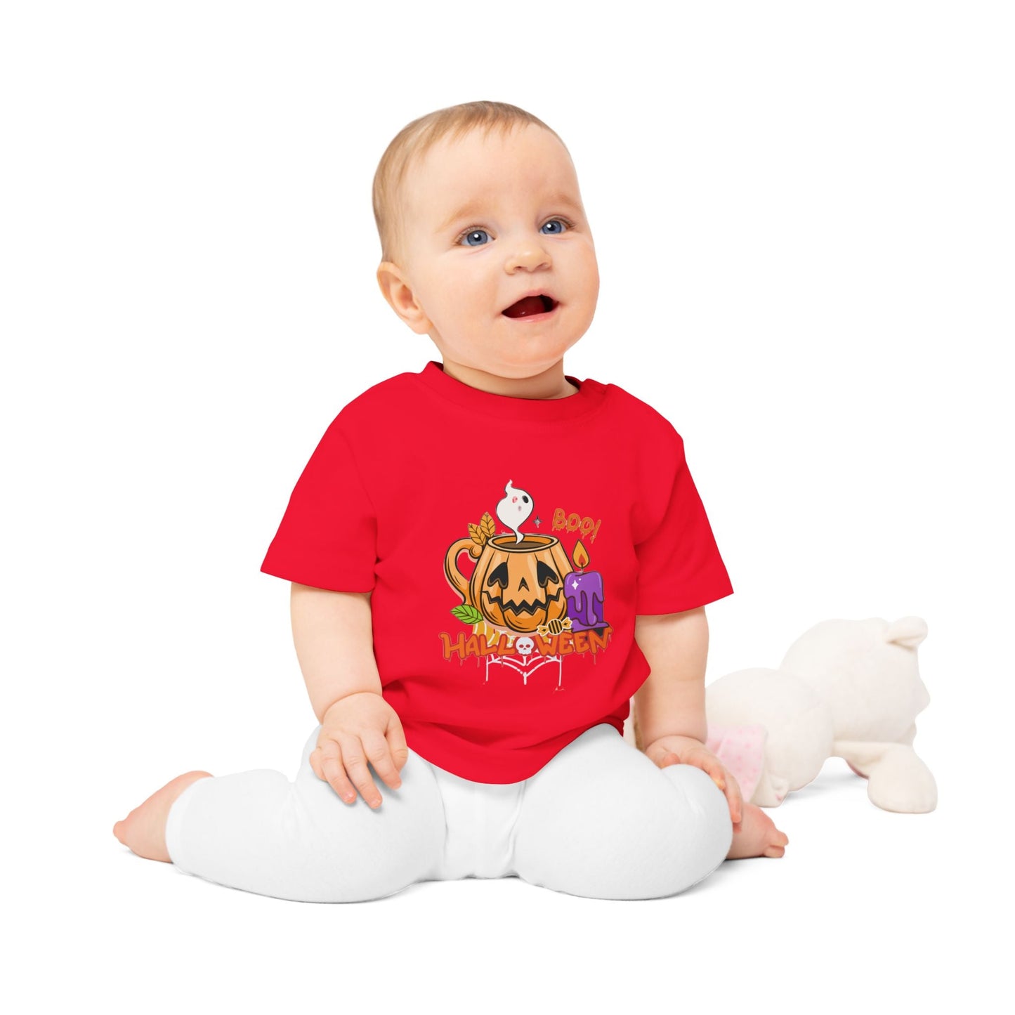 T-Shirt per Bambini di Halloween con Design di Zucca e Fantasma - Aky & Co.