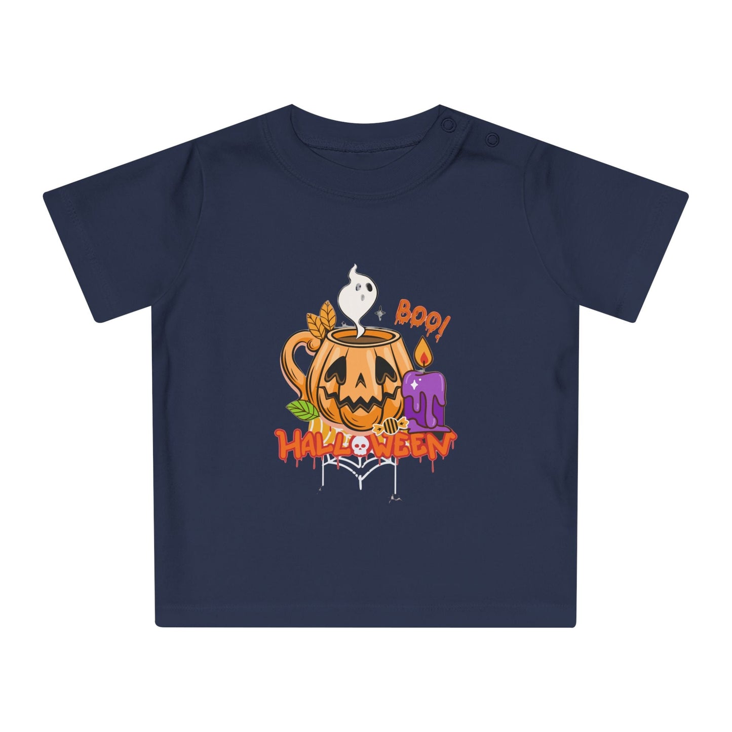 T-Shirt per Bambini di Halloween con Design di Zucca e Fantasma - Aky & Co.