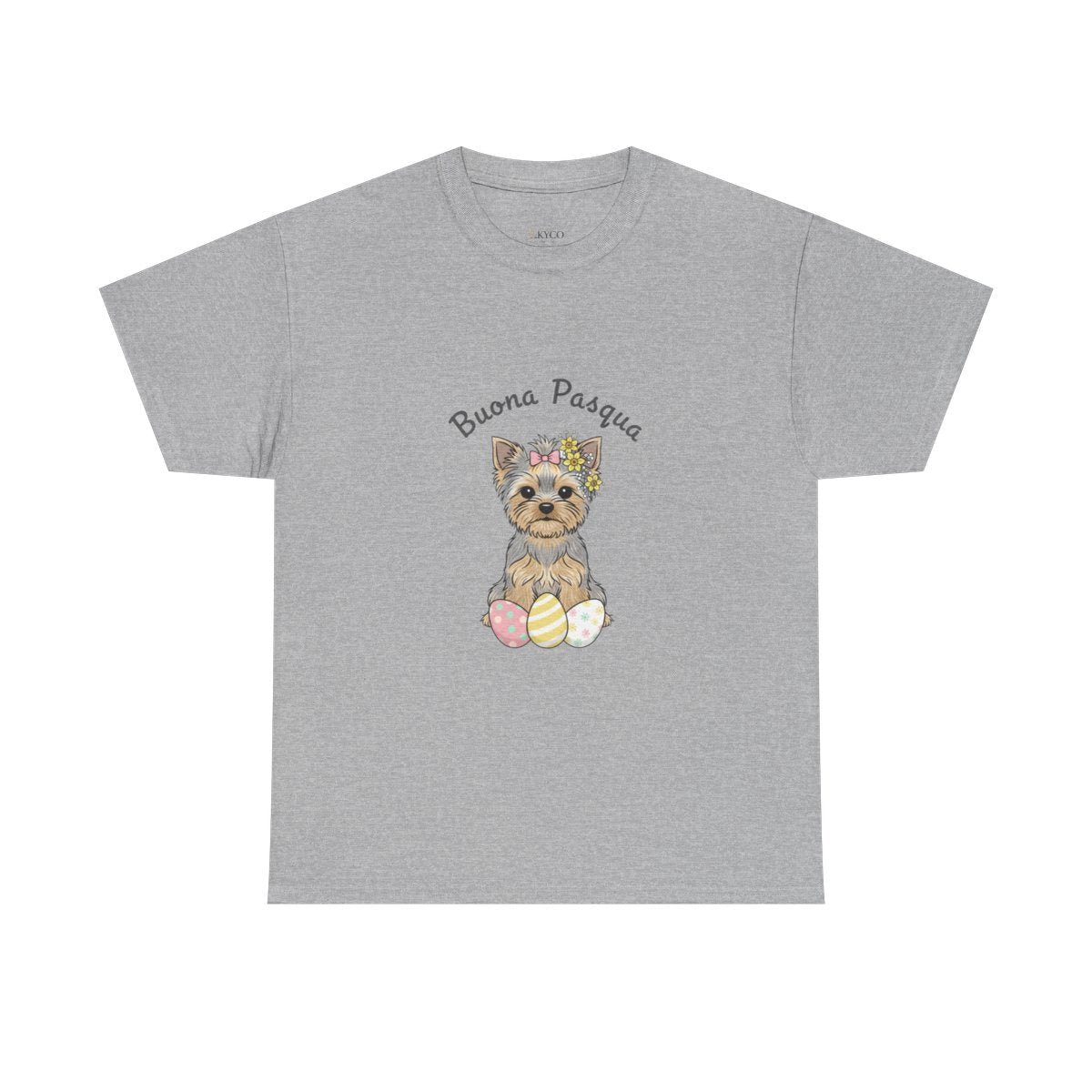 T-Shirt Yorkie Pasqua "Buona Pasqua" – Maglietta Cane Yorkshire Primavera Unisex - AKYCO