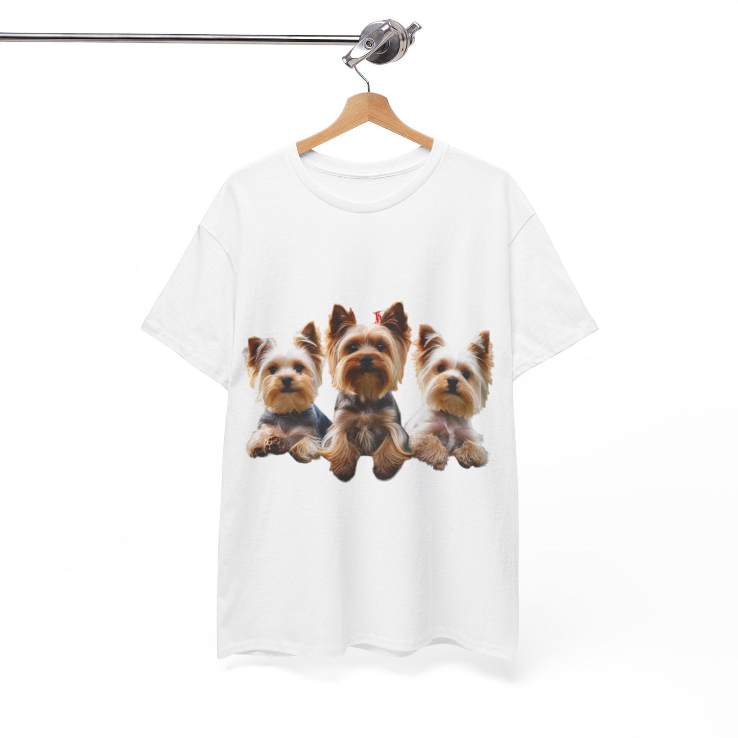 Unisex Heavy Cotton Tee - 3 Yorkshire Terrier - Aky & Co.