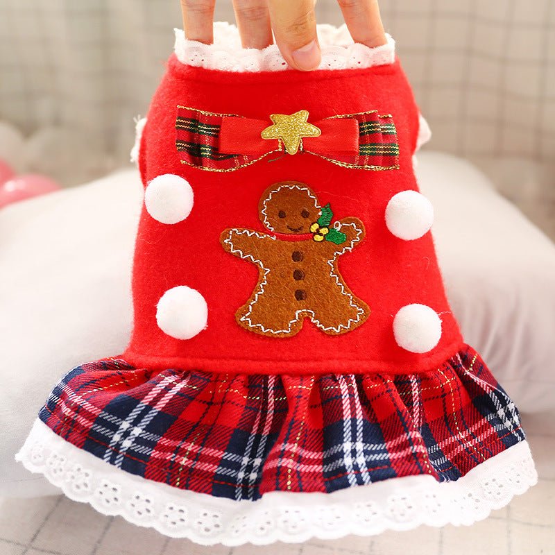 🎄 Abbigliamento Natalizio e di Capodanno per Cani – Vestito Rosso a Quadretti Elegante - Aky & Co.