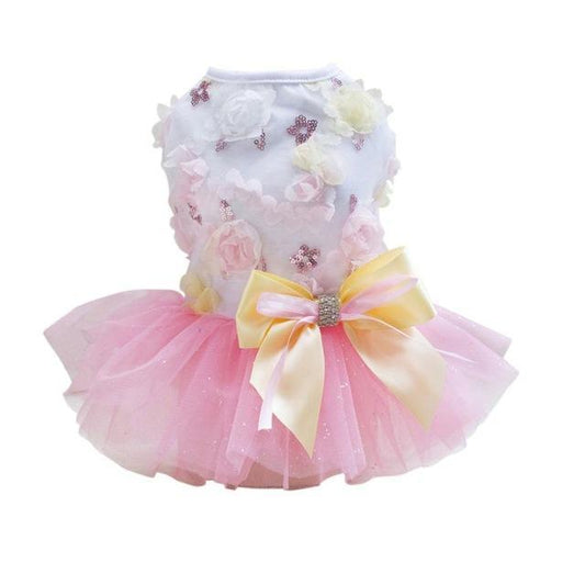 👑 Abito Estivo da Principessa per Cani – Gonna in Tulle e Dettagli in Pizzo - Aky & Co.