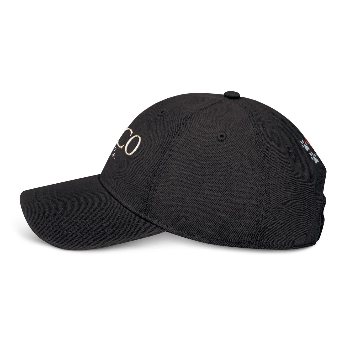 AKYCO Embroidered Denim Hat — Dog Logo Cap with Paw Accent - AKYCO