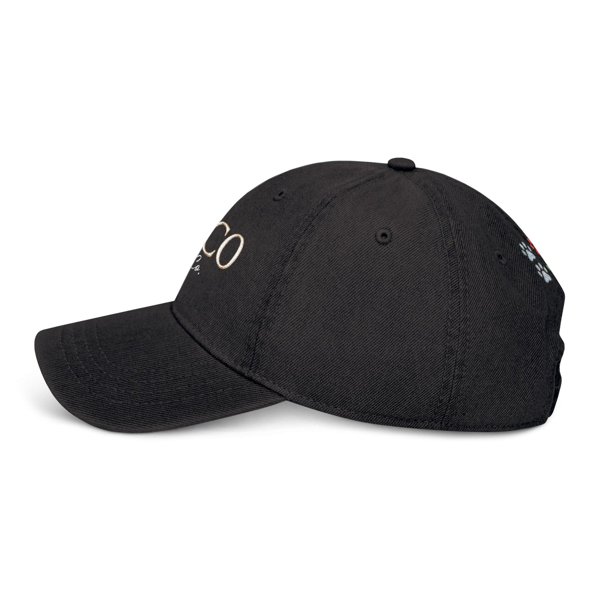 AKYCO Embroidered Denim Hat — Dog Logo Cap with Paw Accent - AKYCO