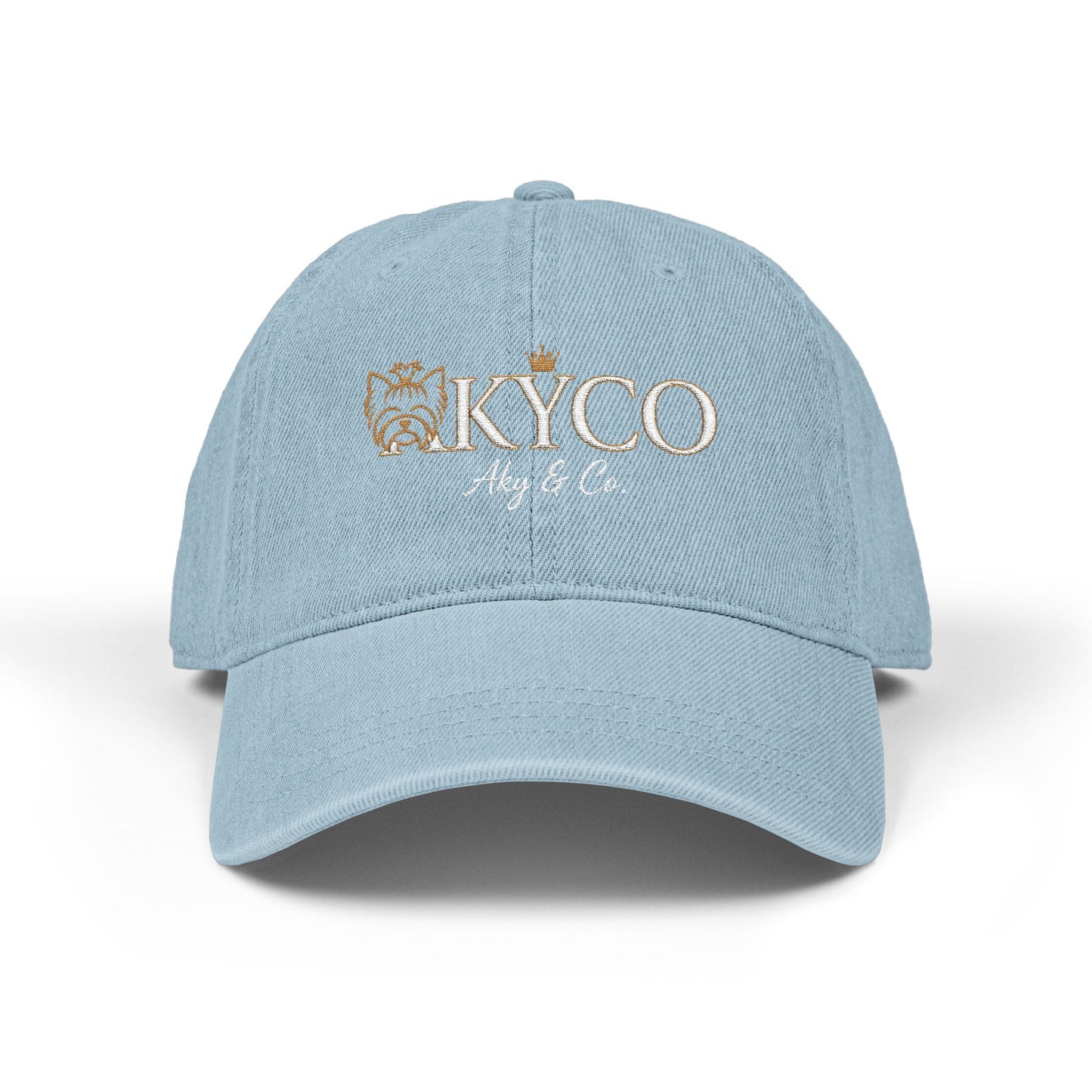 AKYCO Embroidered Denim Hat — Dog Logo Cap with Paw Accent - AKYCO
