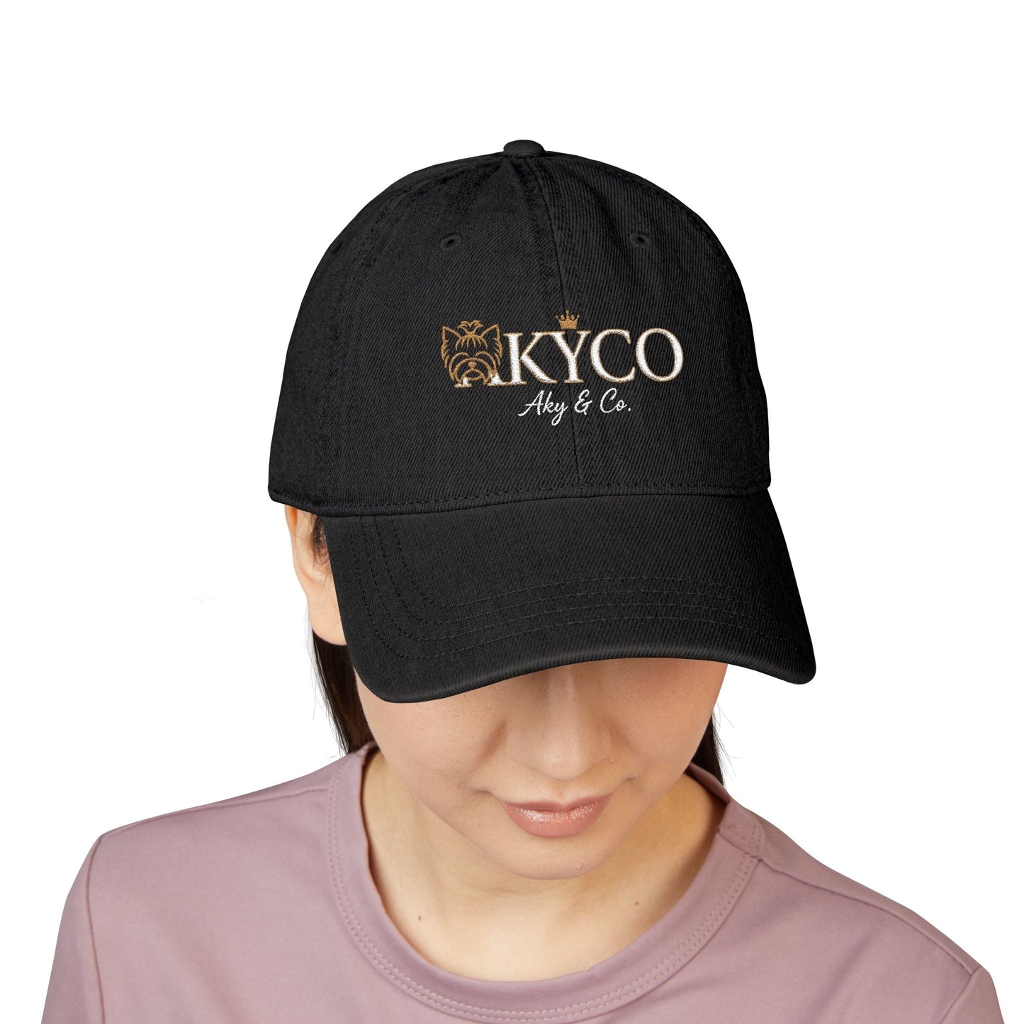 AKYCO Embroidered Denim Hat — Dog Logo Cap with Paw Accent - AKYCO
