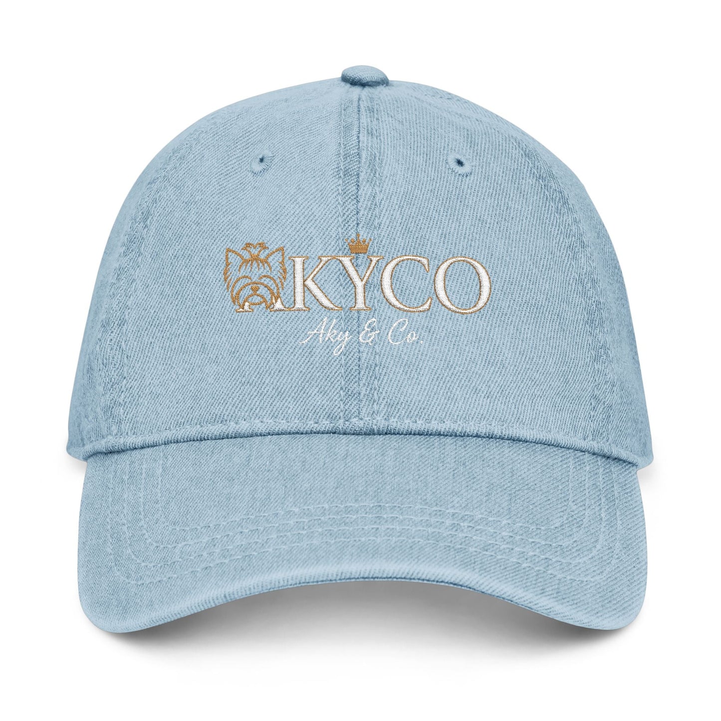 AKYCO Embroidered Denim Hat — Dog Logo Cap with Paw Accent - AKYCO