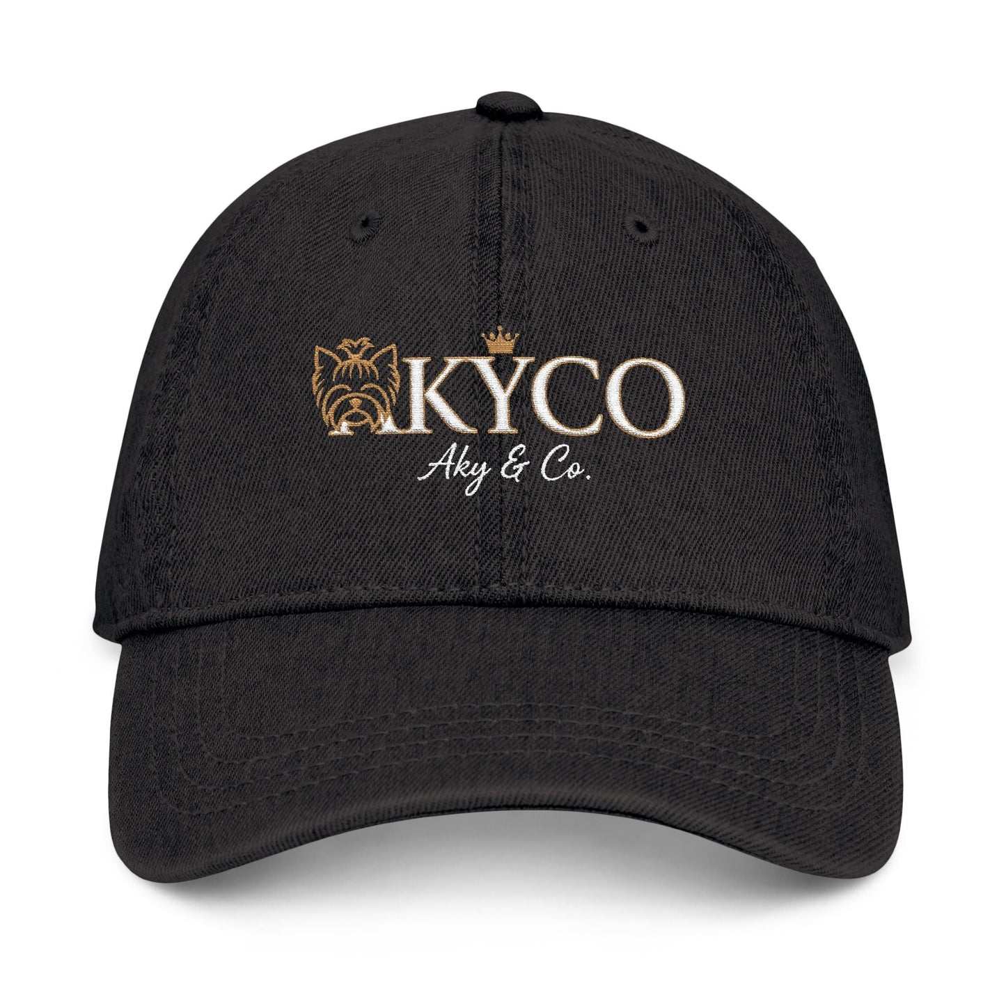AKYCO Embroidered Denim Hat — Dog Logo Cap with Paw Accent - AKYCO