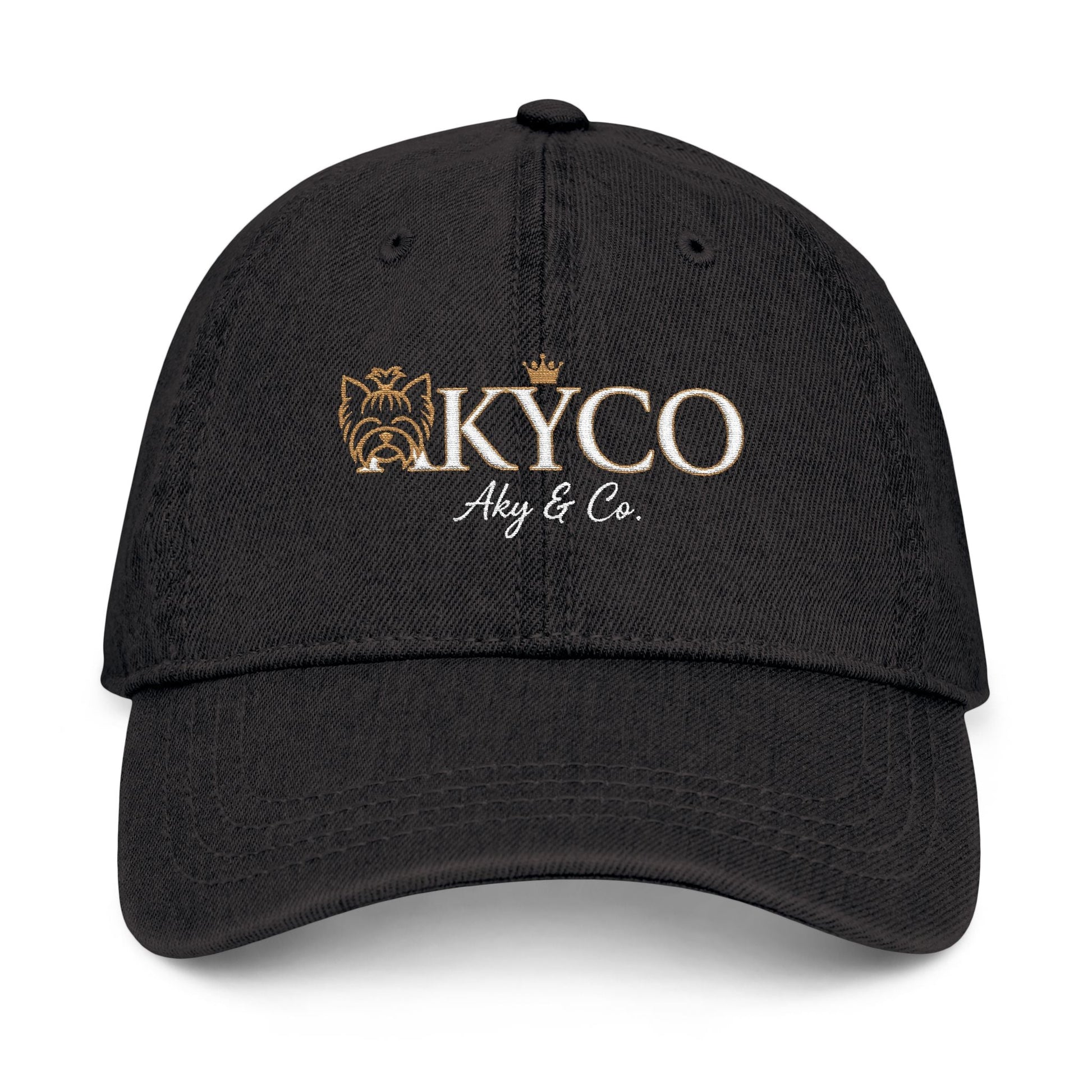 AKYCO Embroidered Denim Hat — Dog Logo Cap with Paw Accent - AKYCO