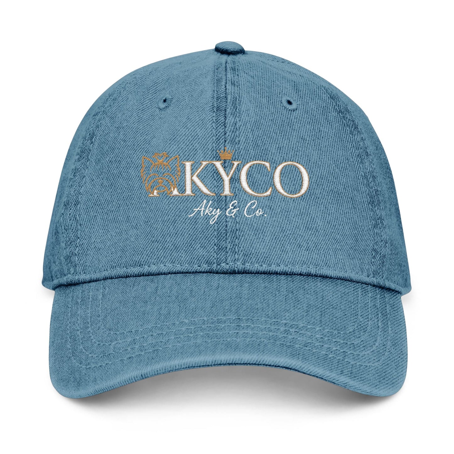 AKYCO Embroidered Denim Hat — Dog Logo Cap with Paw Accent - AKYCO