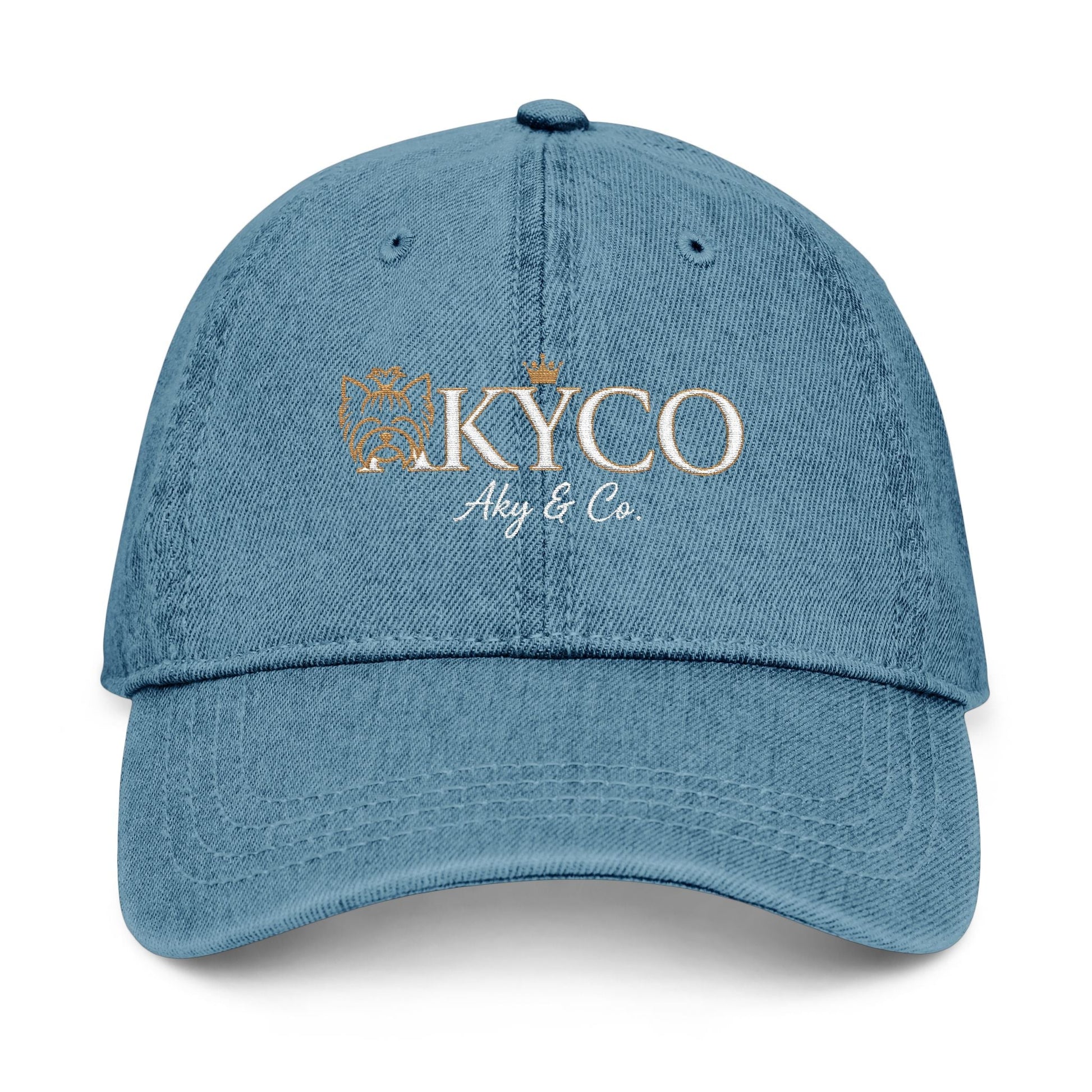 AKYCO Embroidered Denim Hat — Dog Logo Cap with Paw Accent - AKYCO