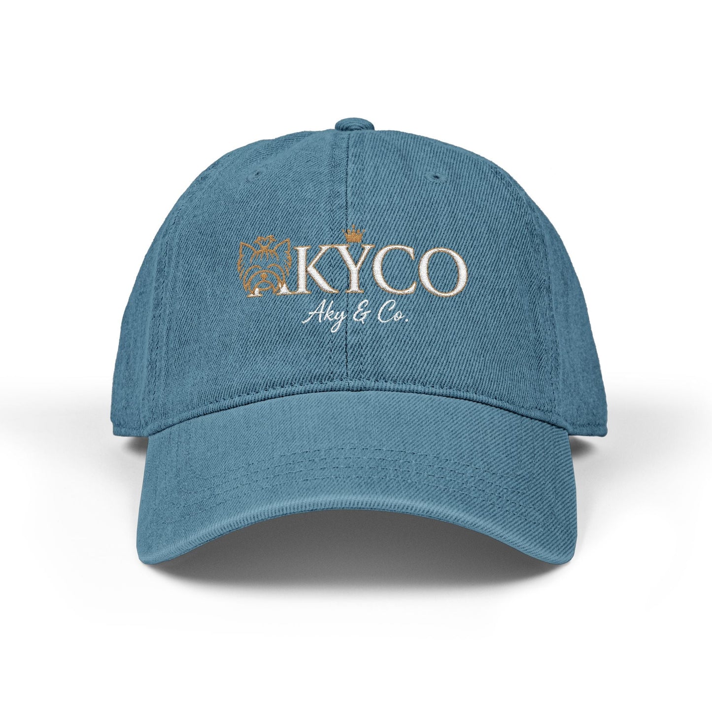 AKYCO Embroidered Denim Hat — Dog Logo Cap with Paw Accent - AKYCO