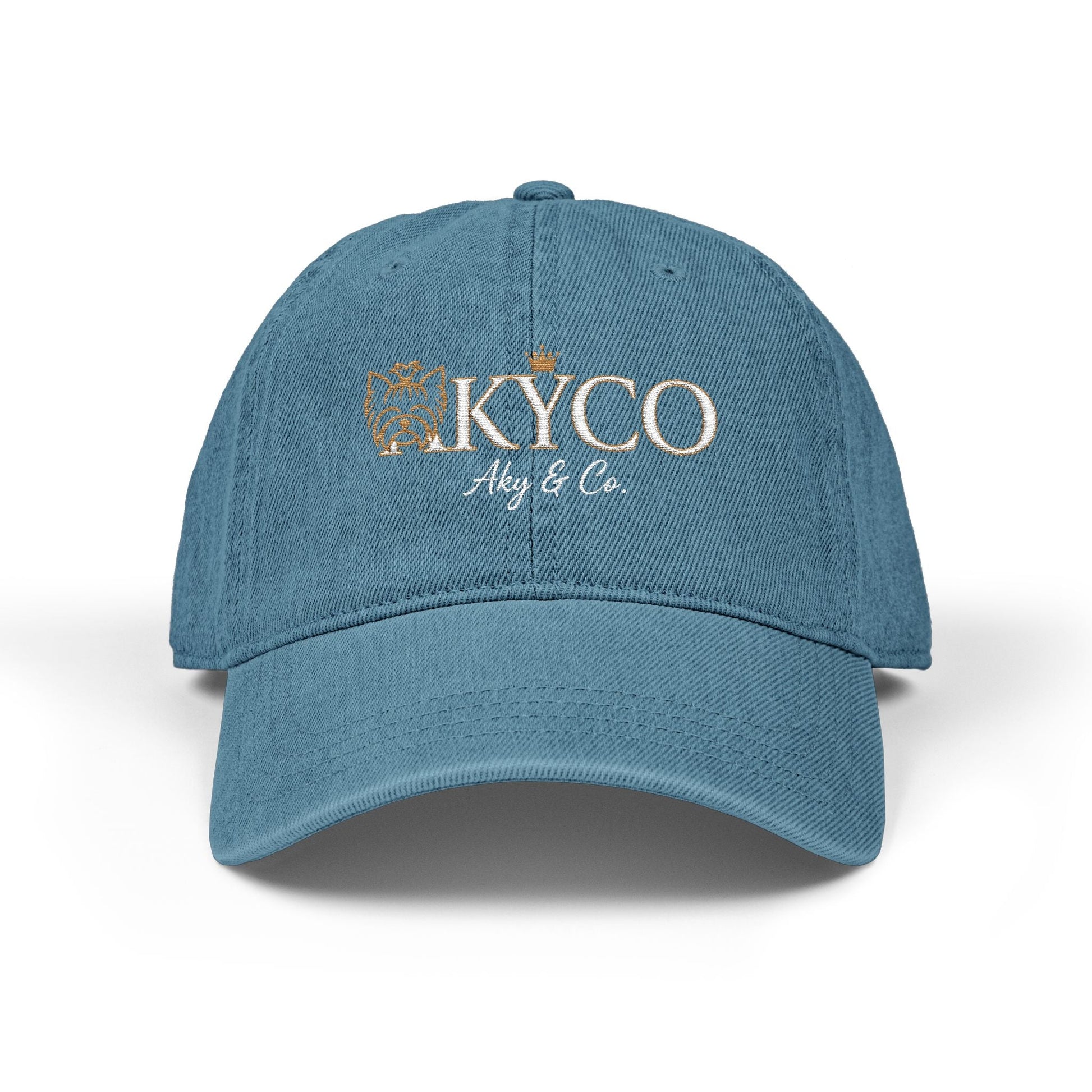 AKYCO Embroidered Denim Hat — Dog Logo Cap with Paw Accent - AKYCO