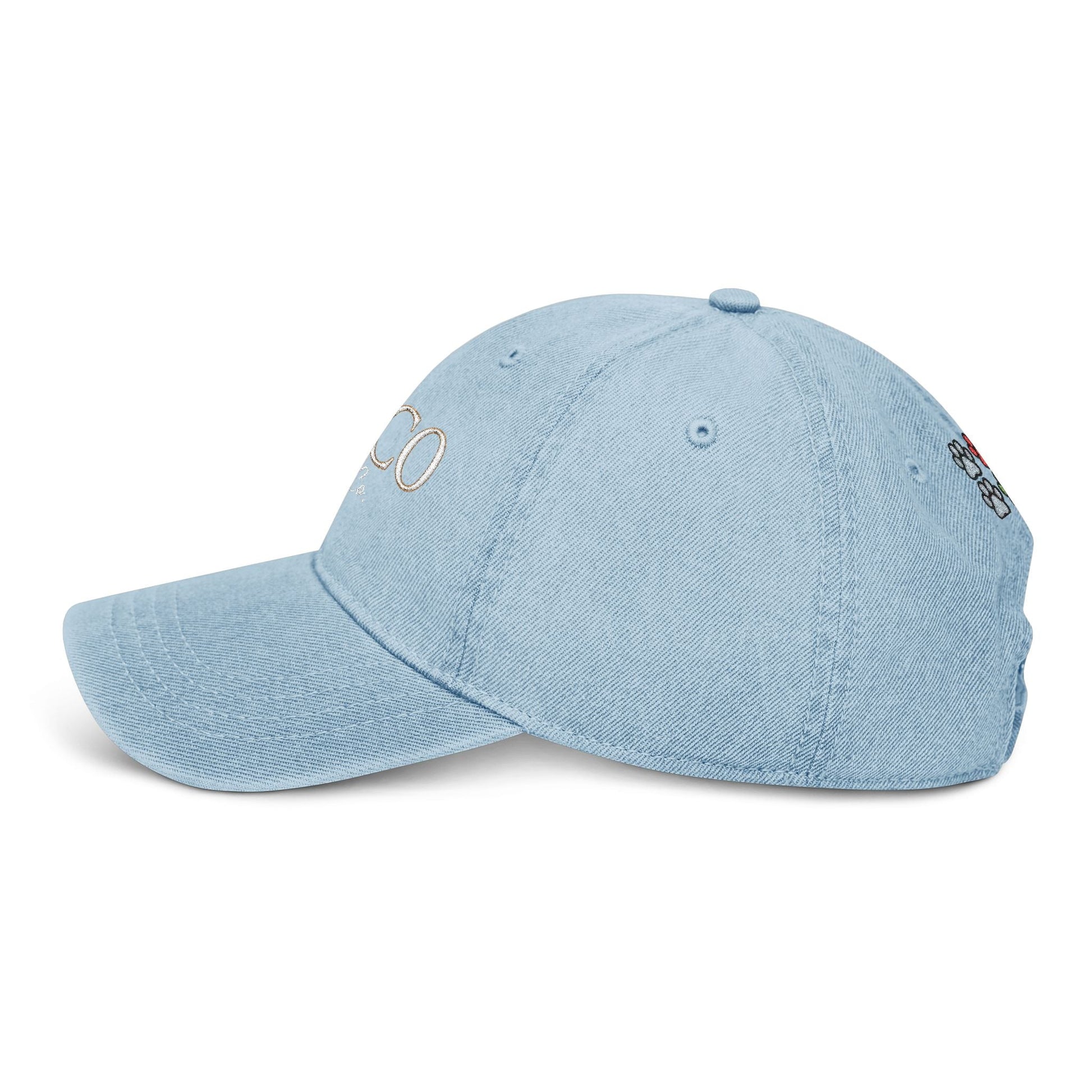 AKYCO Embroidered Denim Hat — Dog Logo Cap with Paw Accent - AKYCO