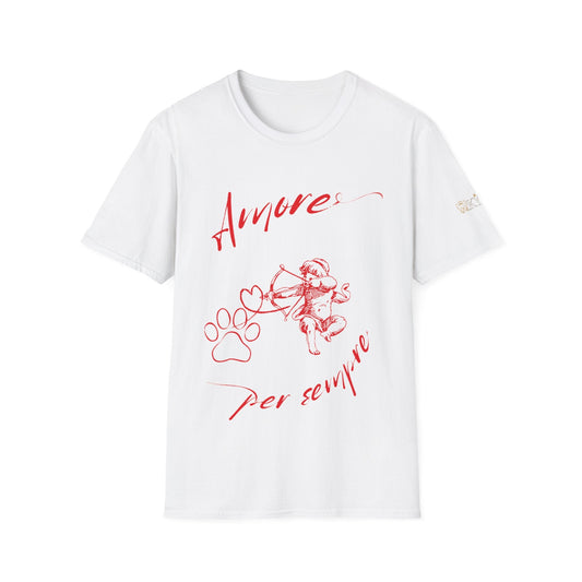 Amore per Sempre Paw & Cherub T-Shirt — Romantic Pet Lover Tee - AKYCO