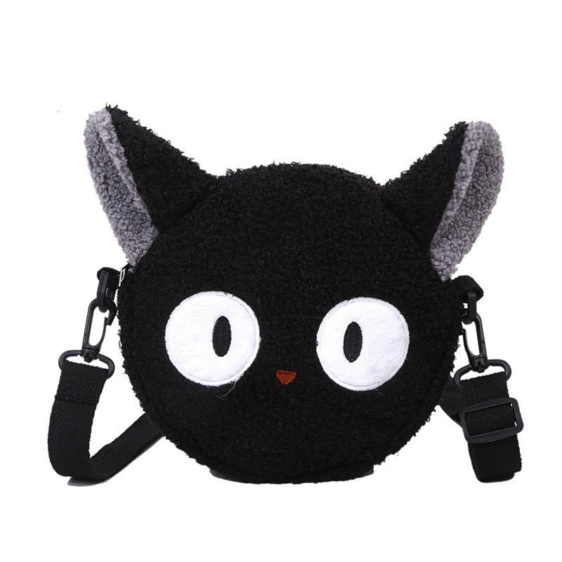 Borsa Donna Autunno/Inverno con Pupazzo - Tracolla Circolare in Peluche, Fashion Street Style - Aky & Co.