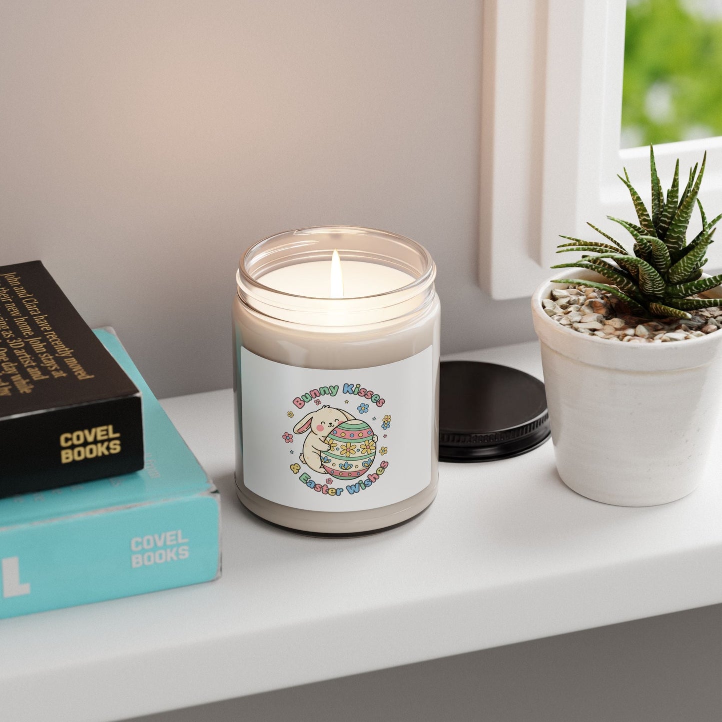 Bunny Kisses Easter Egg Candle, Soy Candle | Pastel Spring, Bunny Aesthetic - AKYCO