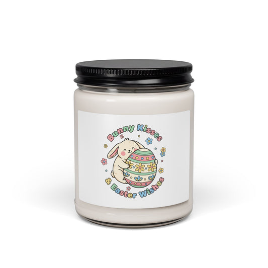 Bunny Kisses Easter Egg Candle, Soy Candle | Pastel Spring, Bunny Aesthetic - AKYCO