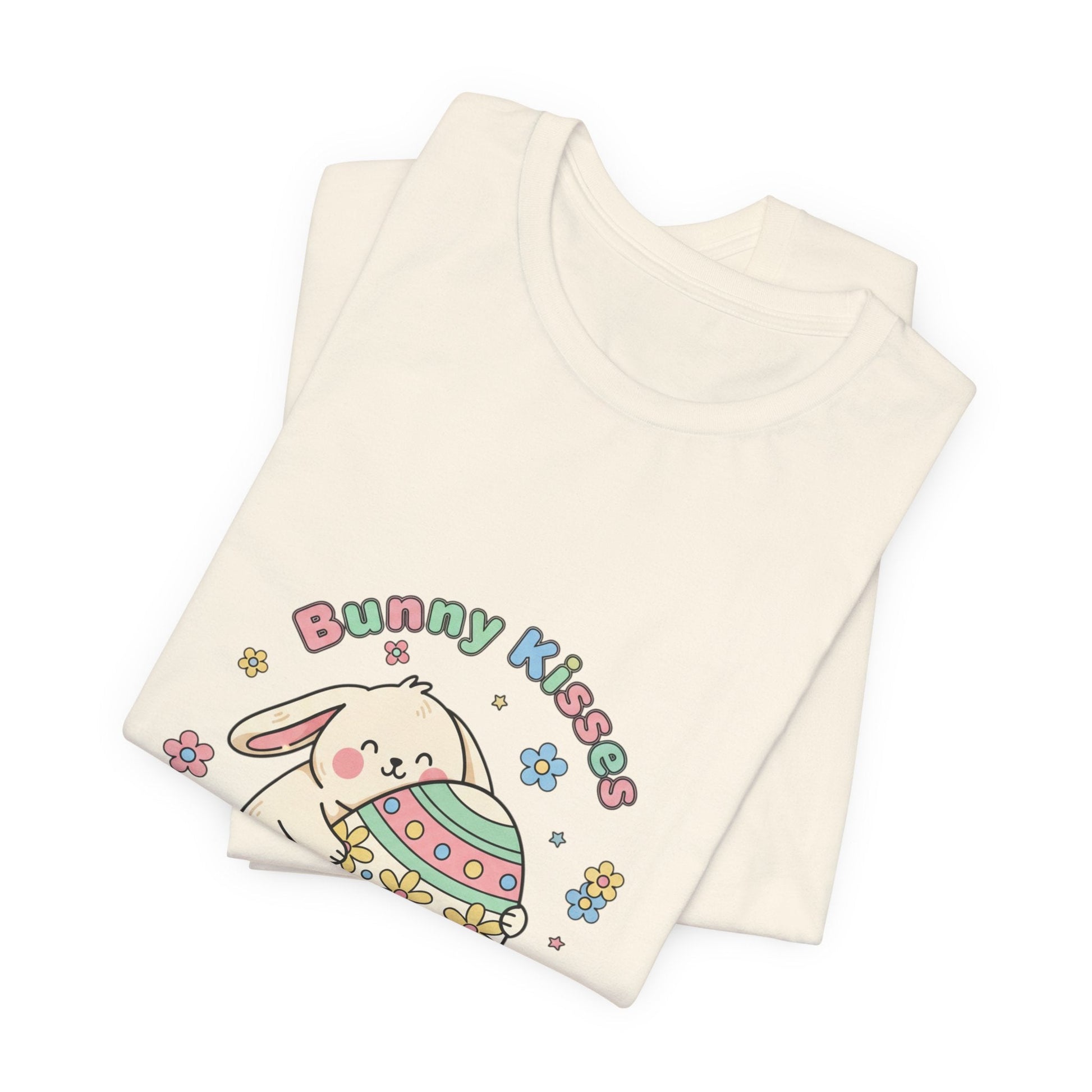 Bunny Kisses Easter Egg Tee | Easter bunny aesthetic, pastel spring - AKYCO