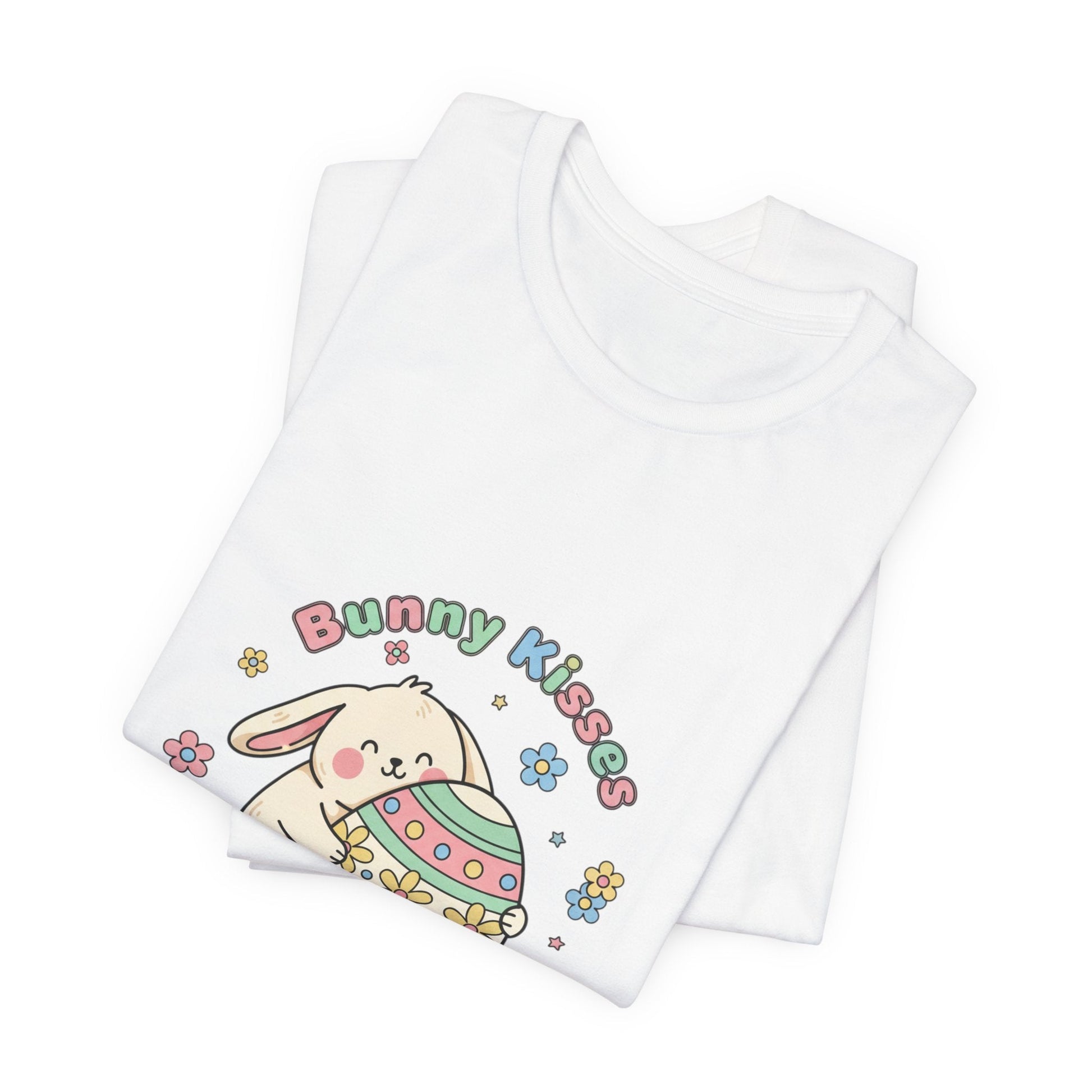 Bunny Kisses Easter Egg Tee | Easter bunny aesthetic, pastel spring - AKYCO
