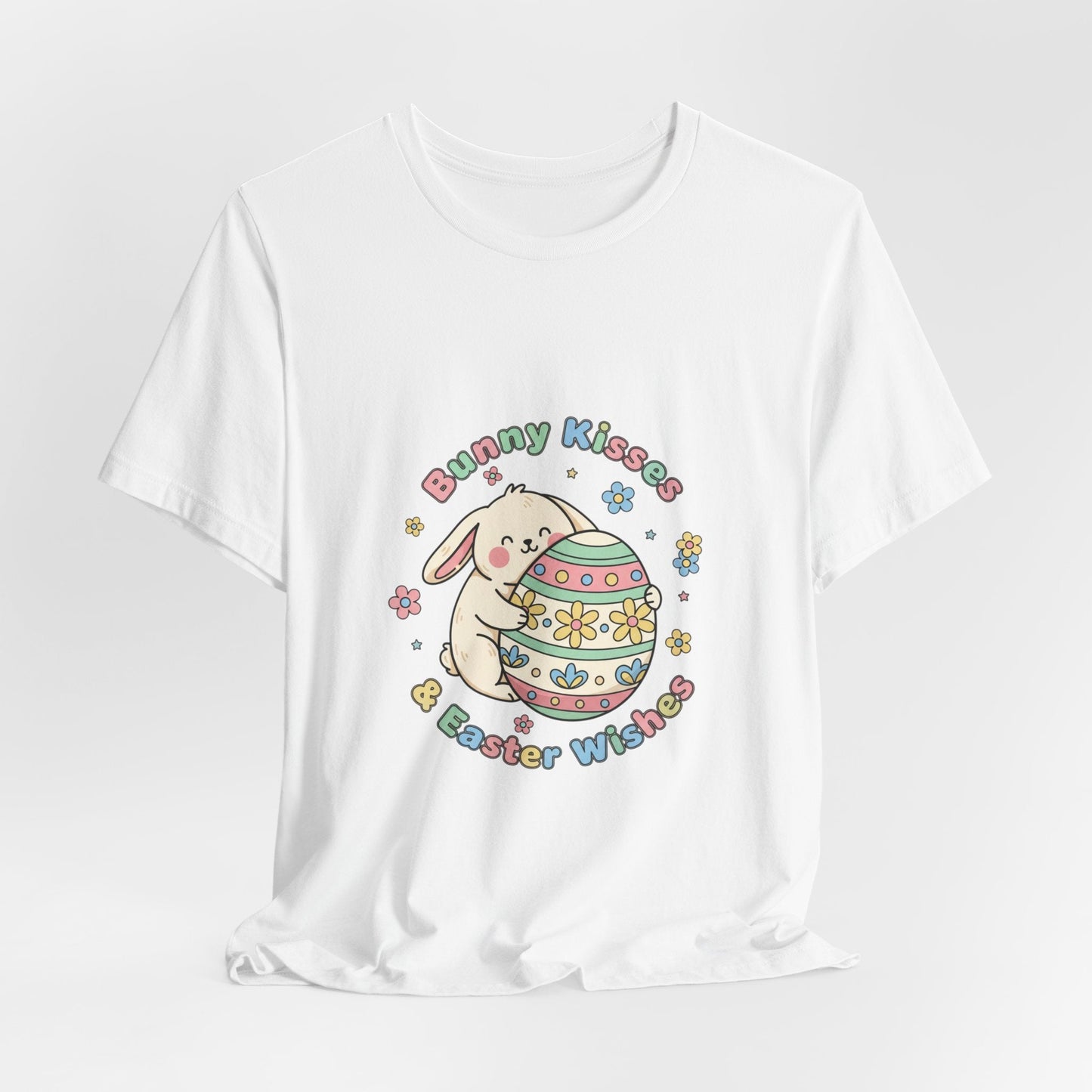 Bunny Kisses Easter Egg Tee | Easter bunny aesthetic, pastel spring - AKYCO