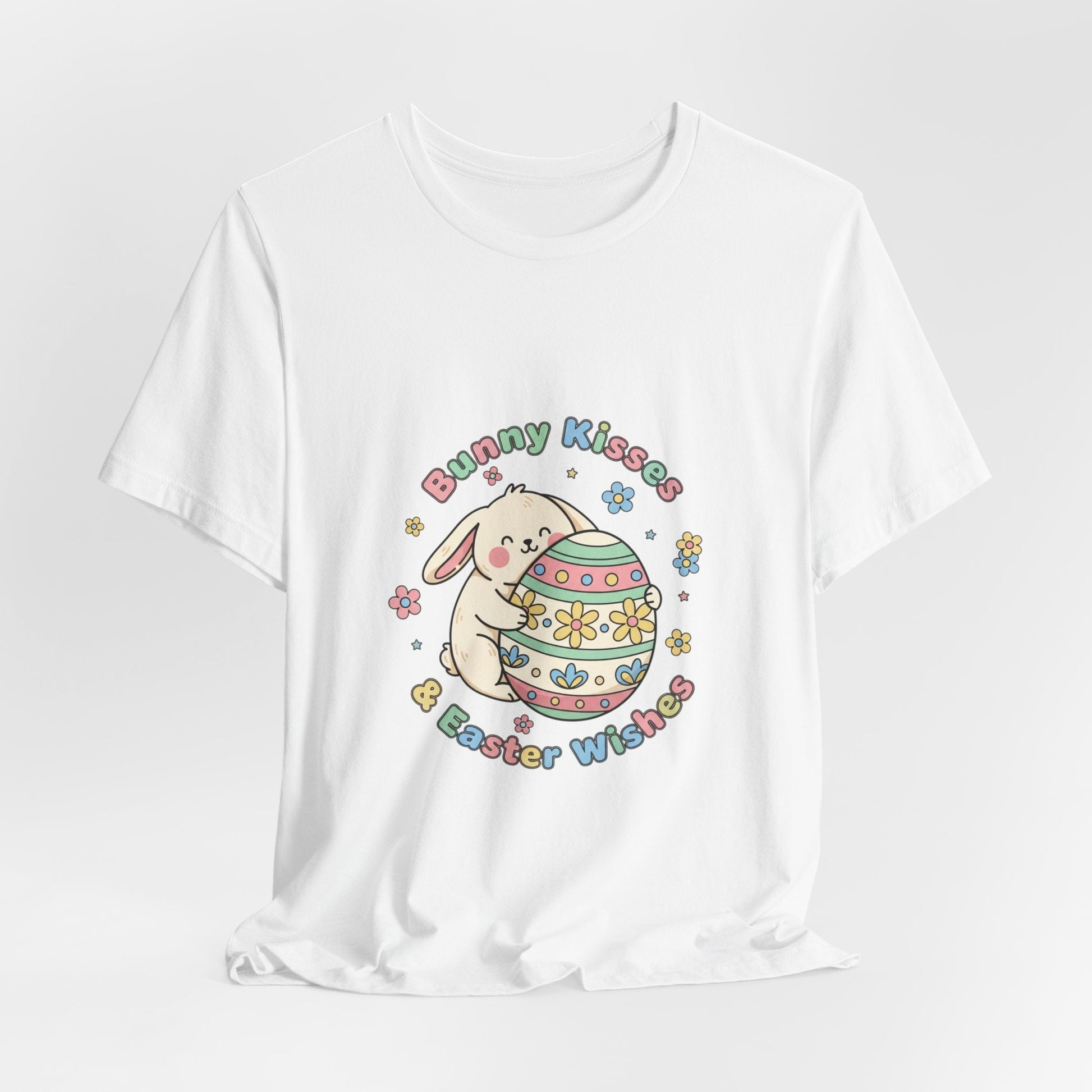 Bunny Kisses Easter Egg Tee | Easter bunny aesthetic, pastel spring - AKYCO