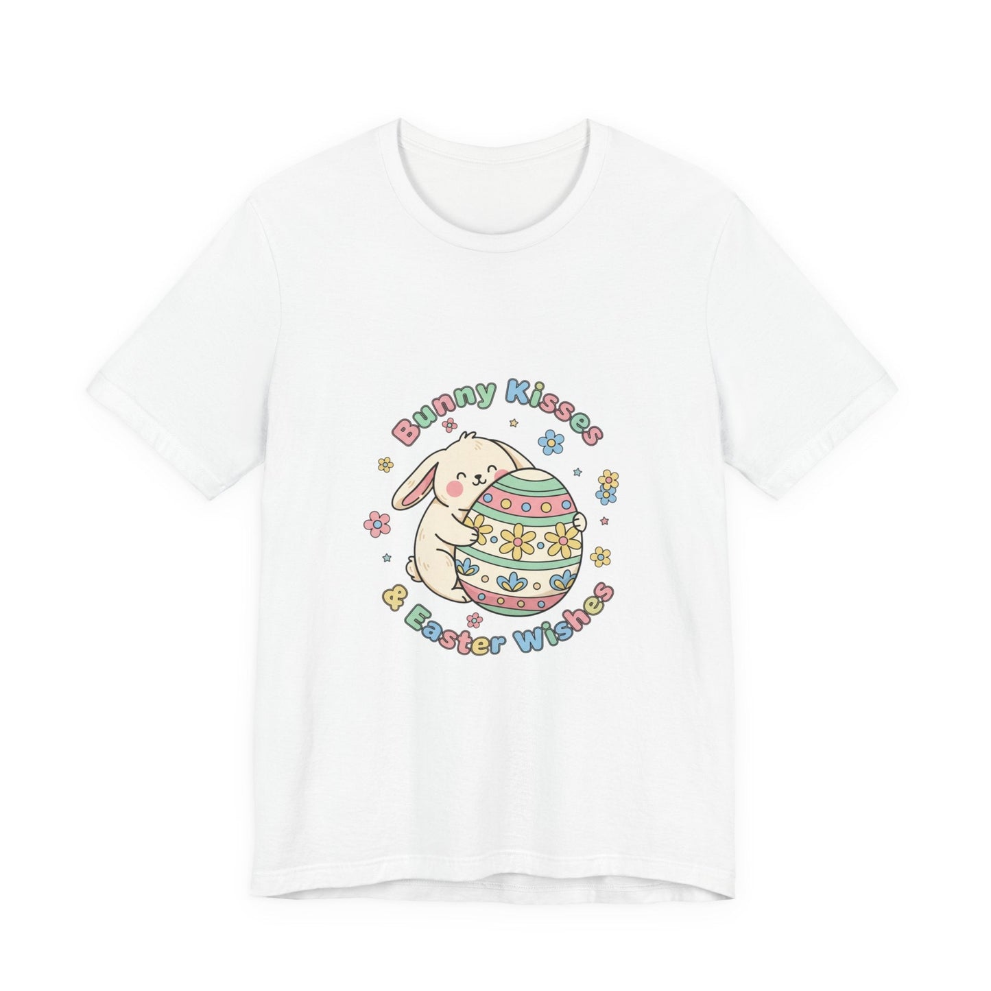 Bunny Kisses Easter Egg Tee | Easter bunny aesthetic, pastel spring - AKYCO