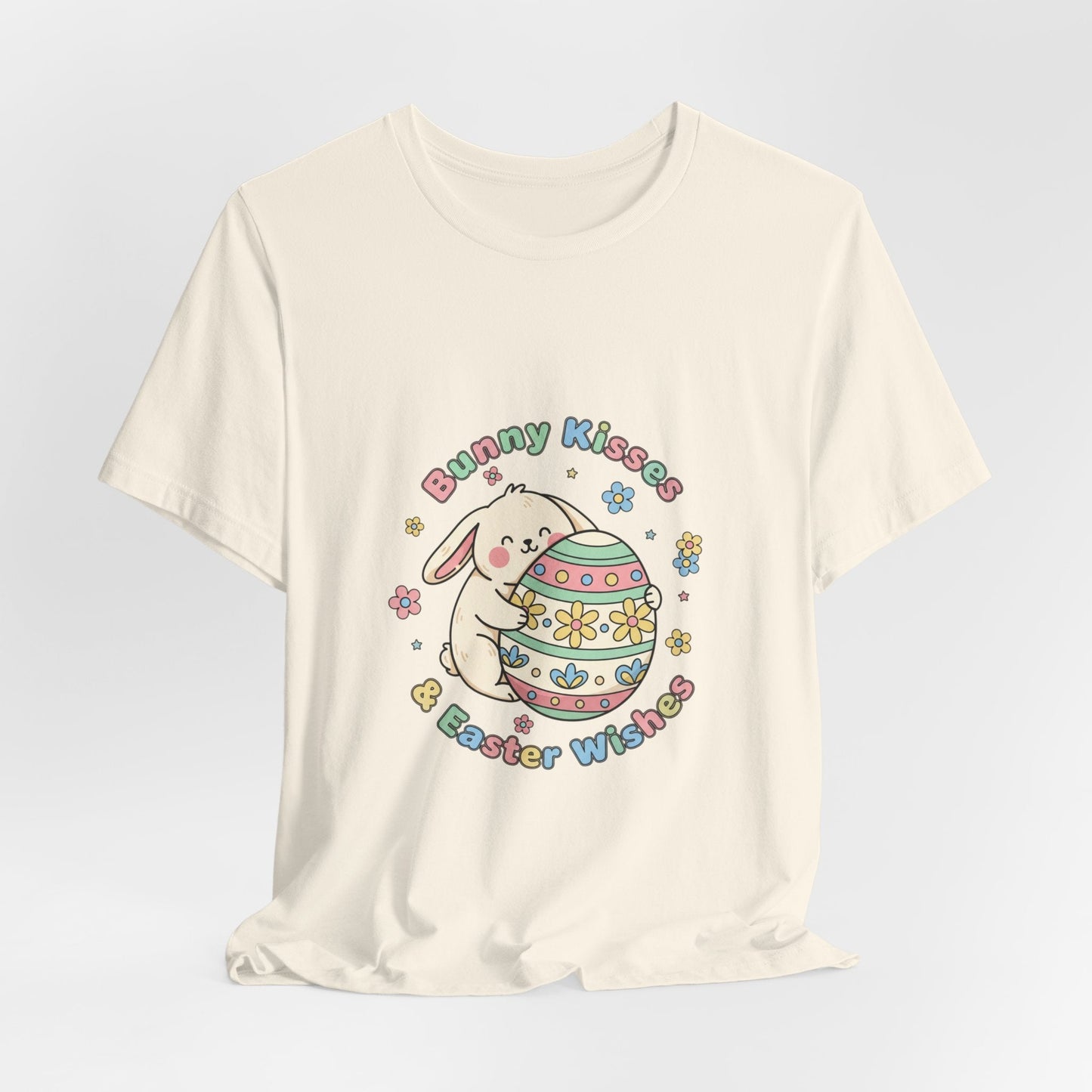 Bunny Kisses Easter Egg Tee | Easter bunny aesthetic, pastel spring - AKYCO