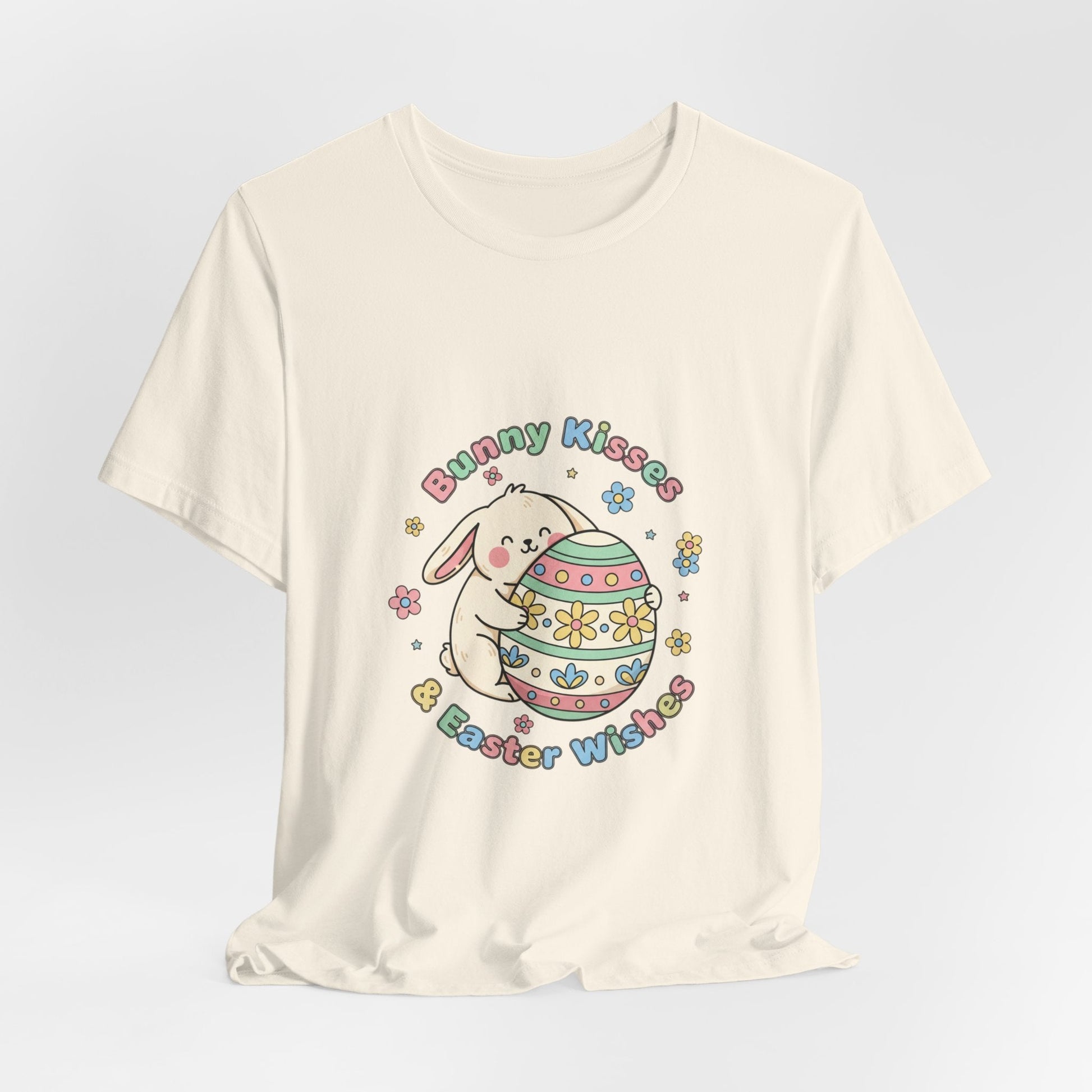 Bunny Kisses Easter Egg Tee | Easter bunny aesthetic, pastel spring - AKYCO