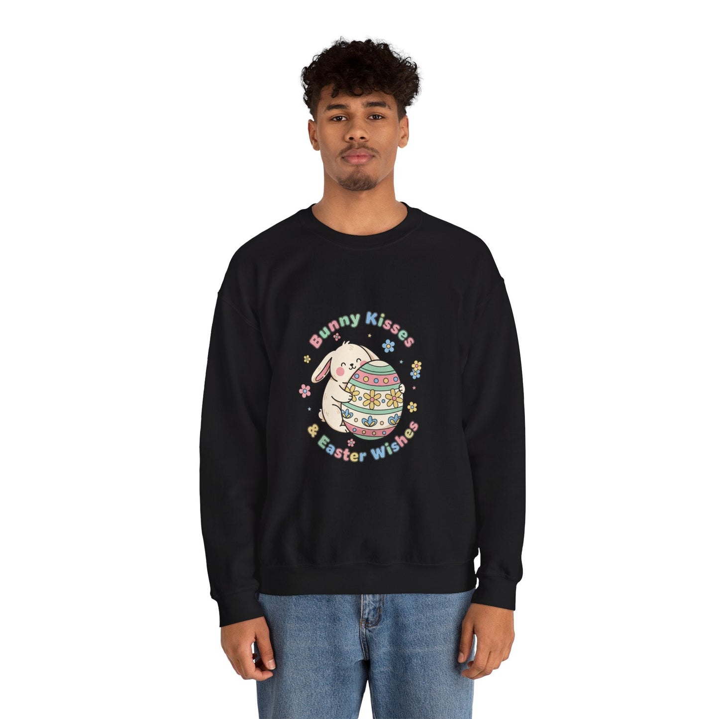Bunny Kisses & Easter Wishes Crewneck Sweatshirt | pastel spring, bunny aesthetic - AKYCO