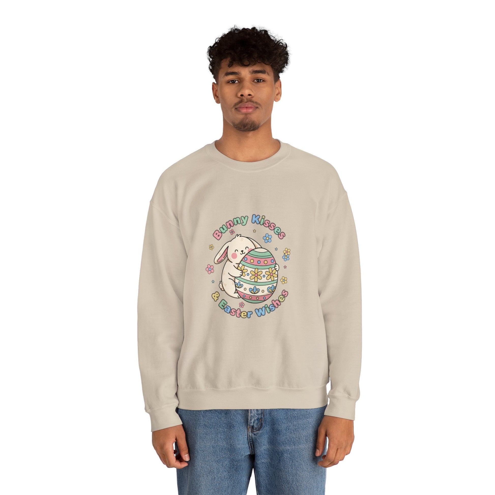 Bunny Kisses & Easter Wishes Crewneck Sweatshirt | pastel spring, bunny aesthetic - AKYCO