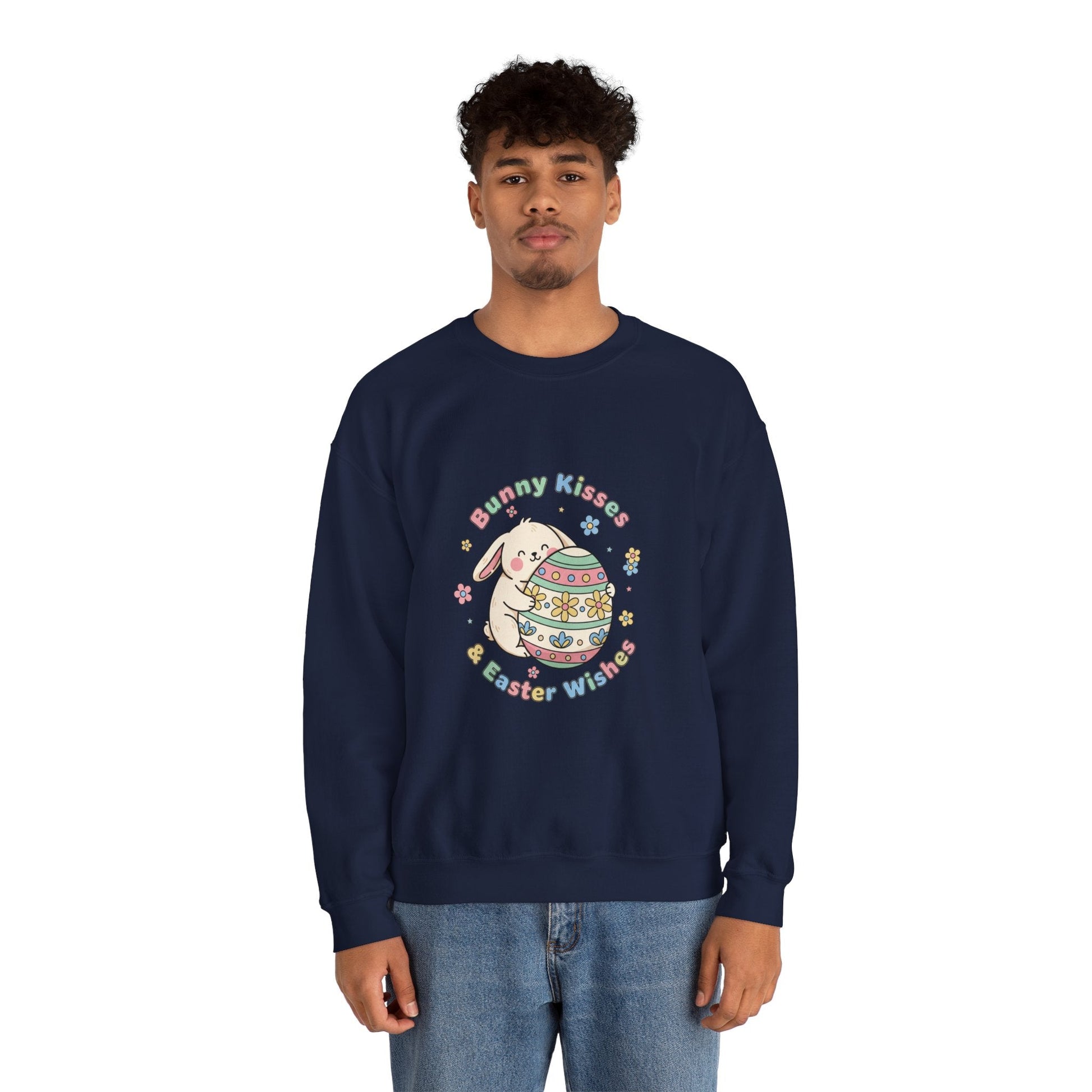 Bunny Kisses & Easter Wishes Crewneck Sweatshirt | pastel spring, bunny aesthetic - AKYCO
