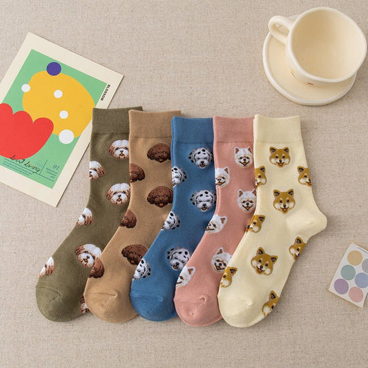Calzini Creativi con Cani in Cotone - Calze Divertenti e Confortevoli per Donna - Aky & Co.