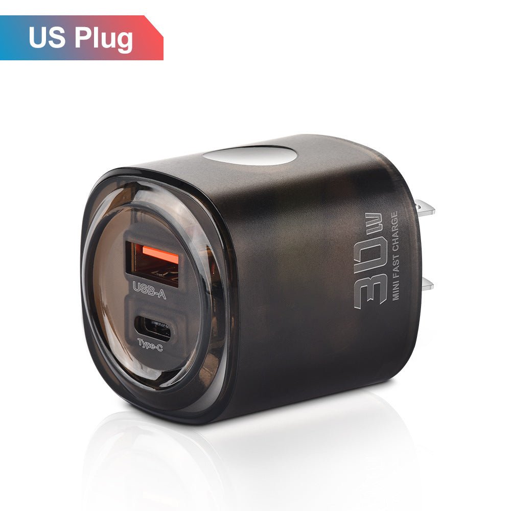 Caricatore da viaggio 30W USB + Type - C | Ricarica rapida per smartphone - Aky & Co.