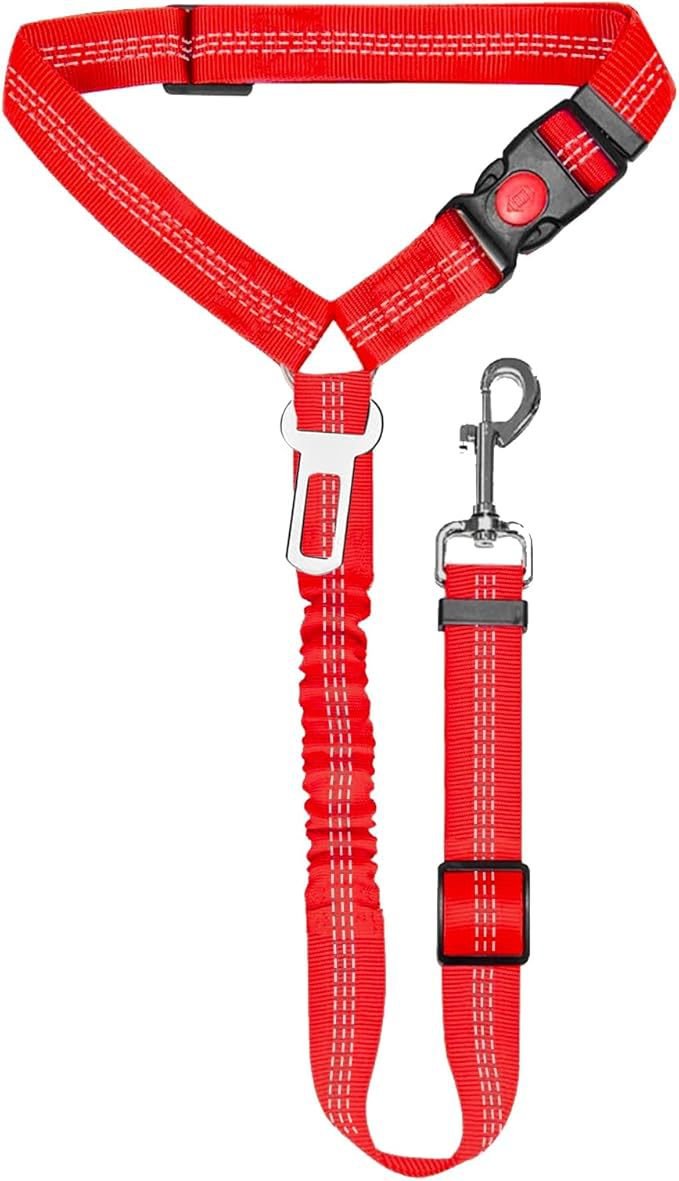 Cintura di Sicurezza per Auto per Cani | Corda di Traino Telescopica in Nylon per Cani di Grandi Dimensioni | Multiple Colors - Aky & Co.