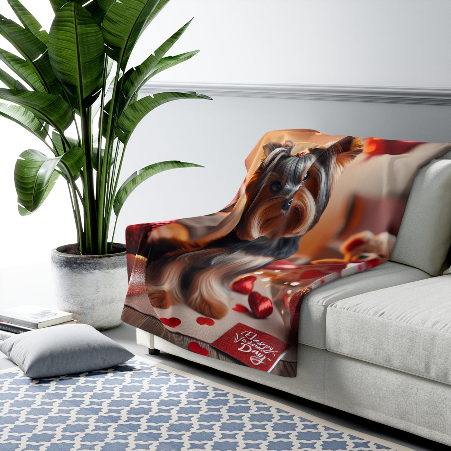 Coperta Morbida e Calda in Pile con Design Adorabile Yorkshire Terrier - Perfetta per Pet Lovers - AKYCO