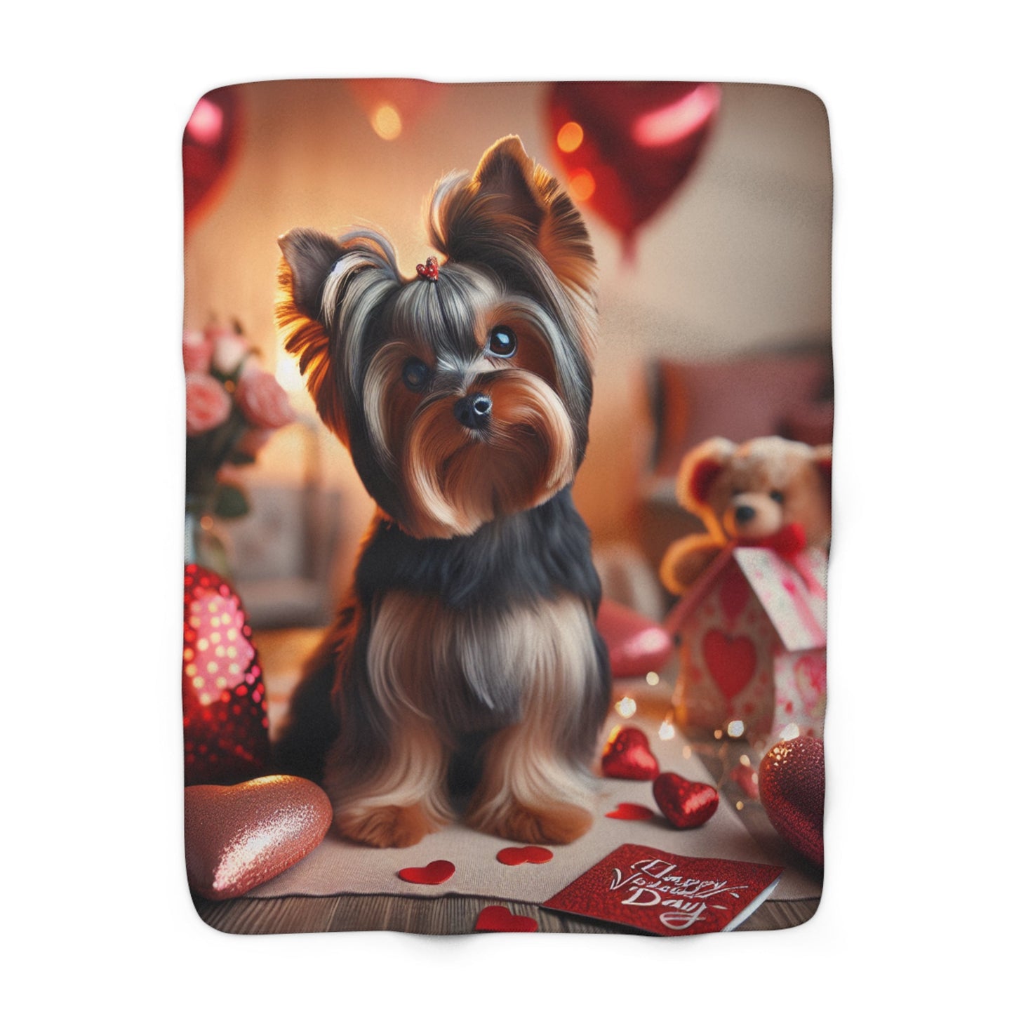 Coperta Morbida e Calda in Pile con Design Adorabile Yorkshire Terrier - Perfetta per Pet Lovers - AKYCO