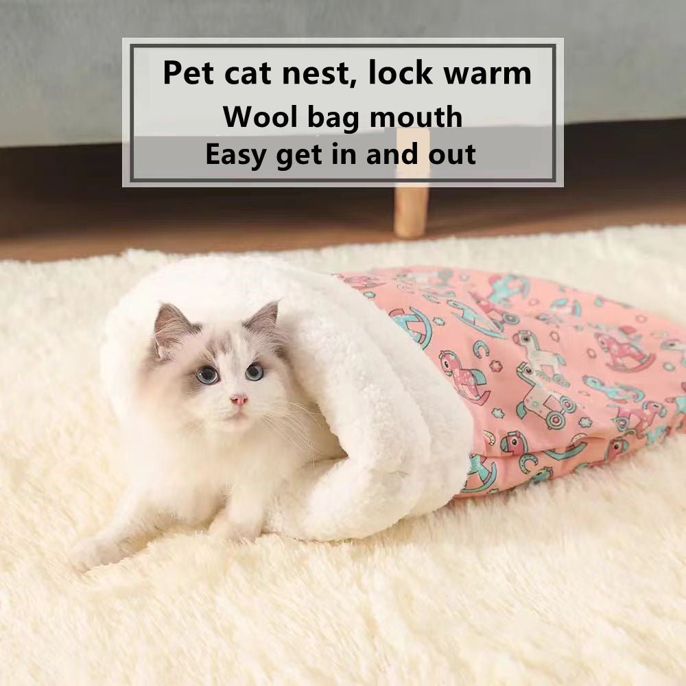 Cuccia a Sacco Morbida per Gatti - Letto Caldo e Confortevole | Nido Chiuso per Gatti (2,5 - 7kg) - Aky & Co.