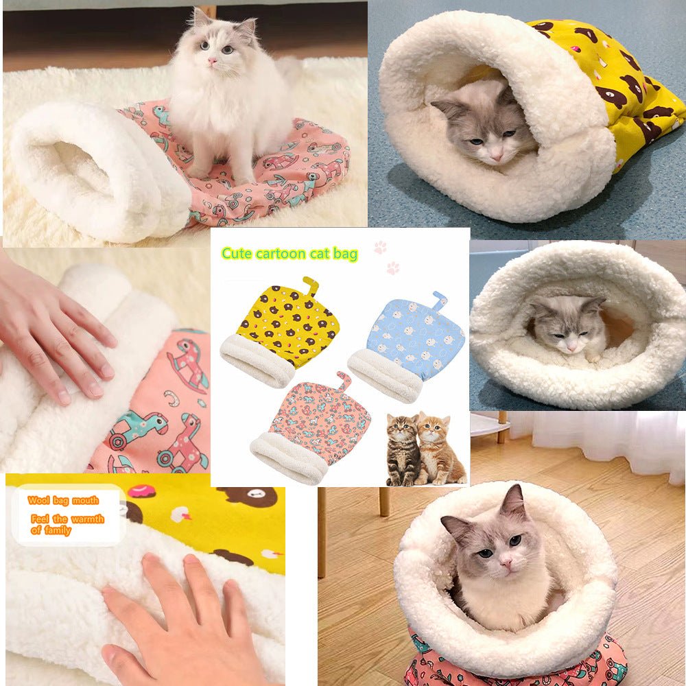 Cuccia a Sacco Morbida per Gatti - Letto Caldo e Confortevole | Nido Chiuso per Gatti (2,5 - 7kg) - Aky & Co.