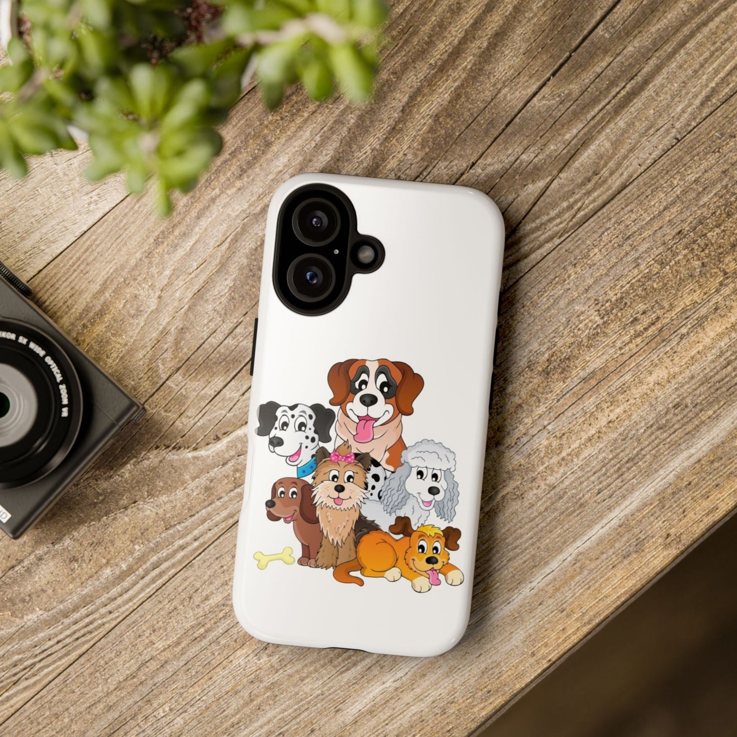 Custodia per iPhone 16 Pet Lover con Design Adorabile di Cani - Protezione Resistente e Supporto per Ricarica Wireless - Aky & Co.